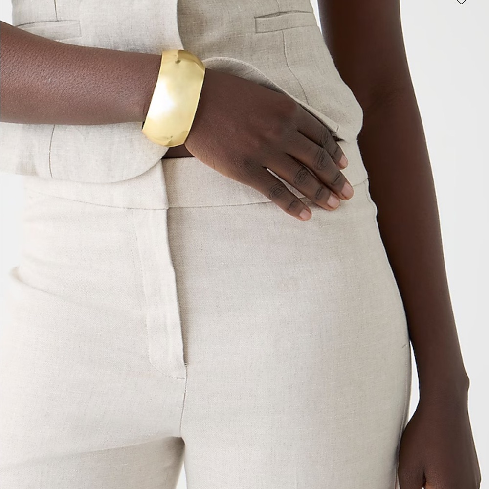 NEW WITH TAGS J. Crew White Kate Straight Leg Stretch Linen Blend Pants Petite 0 - Picture 2 of 8